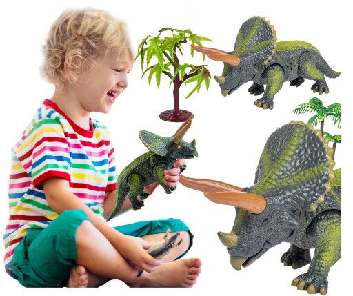 SMILY PLAY Dinozaur duży świeci ryczy triceratops