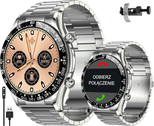 ZEGAREK MĘSKI SMARTWATCH PULSOMETR ROZMOWY menu PL