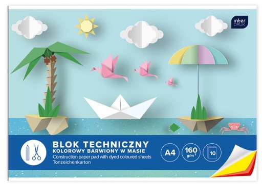 INTERDRUK BLOK TECHNICZNY KOLOROWY A4 10 KARTEK