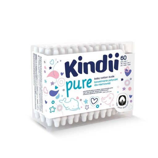 KINDII PURE PATYCZKI BAWEŁNIANE DLA NIEMOWLĄT 1OP.-60 SZT