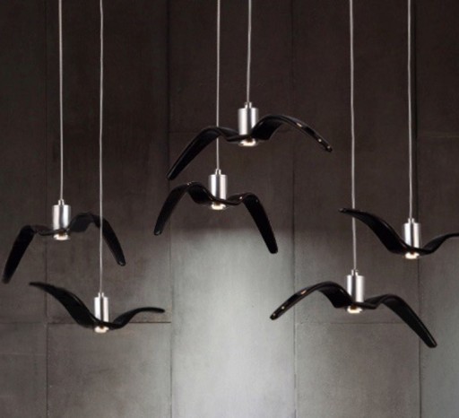 ŻYRANDOL LED LAMPA WISZĄCA MEWA CZARNY SALON 3000K