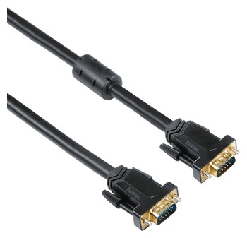 Kabel VGA, pozłacany, rdzeń ferrytowy, czarny, 1,80 m
