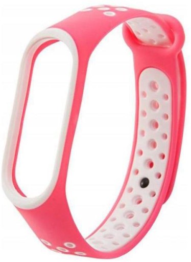 Pasek Opaska Smart Band różowo biały M4 M5 M6 Mi3