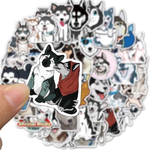 NAKLEJKI MIX HUSKY NA LAPTOP ROWER 50 szt WARIANTY