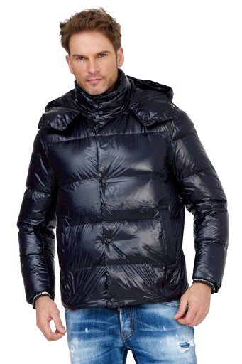 EMPORIO ARMANI Granatowa puchowa kurtka męska r 50