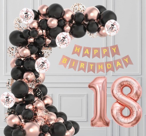 GIRLANDA BALONOWA BALONY ZESTAW DEKORACJI NA 18 URODZINY