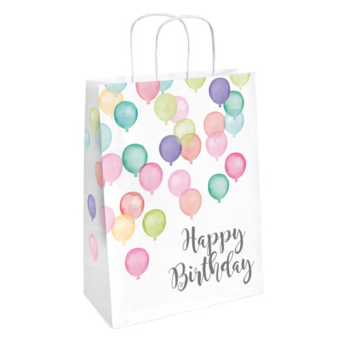 Torebki prezentowe Happy Birthday pastel 2 szt.