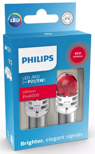 Philips ŻarówkI Led P21/5W CZERWONA UltinonPro6000