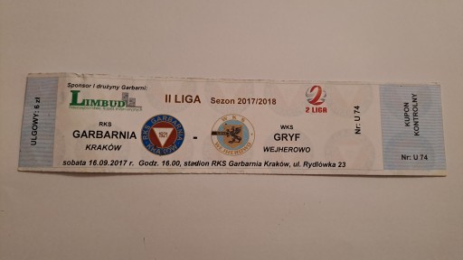 GARBARNIA KRAKÓW - GRYF WEJHEROWO 16-09-2017
