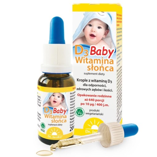 Dr Jacobs Witamina D3 Baby krople 0+ 20 ml dla dzieci
