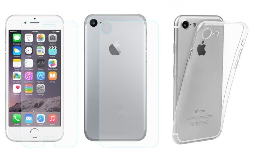 SZKŁO 9H PRZÓD+TYŁ +CIENKIE ETUI DO IPHONE 7/8