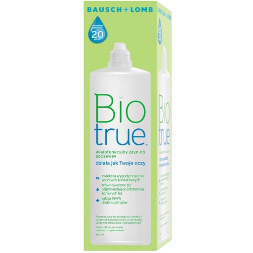 Płyn BioTrue z pojemnikiem ECO 480ml na 2 miesiące