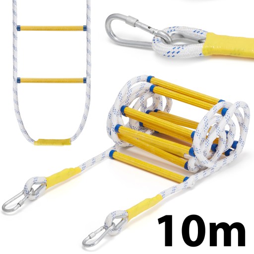 Drabina sznurowa linowa pleciona na dach HIGHER 10m FIBERGLASS