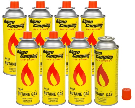 NABÓJ GAZ do KUCHENKI TURYSTYCZNEJ PALNIKA KARTUSZ 400ml x8