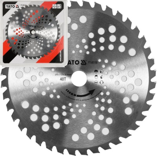 YATO TARCZA KOSY SPALINOWEJ 255 mm WIDIOWA CHWASTY