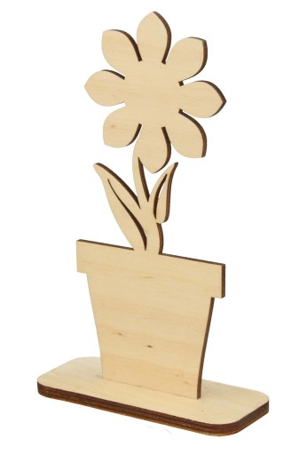 KWIAT KWIATEK DREWNIANY DZIEŃ MATKI PREZENT 15 CM