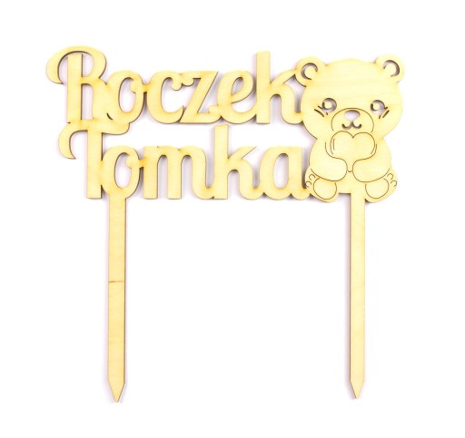 TOPPER NA TORT 1 Urodzinki Roczek Z Misiem + Imię!