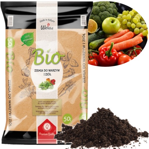 Ziemia Podłoże BIO Warzyw i Ziół Ekologiczna 50L WOKAS BIO