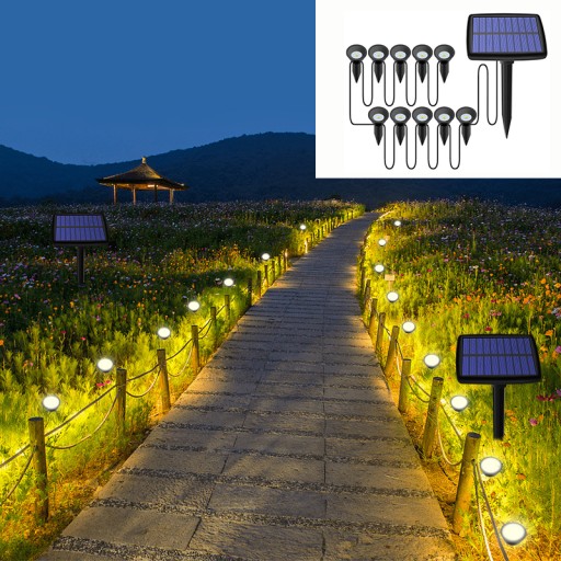 10 LED SOLARNA ZEWNĘTRZNA LAMPA PODŁOGOWA DO TRAWNIKA OŚWIETLENIE OGRODOWE