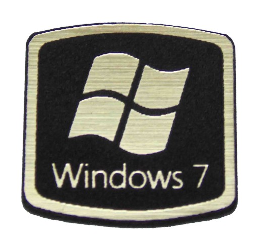 Naklejka Emblemat WINDOWS 7 złota 18x18mm