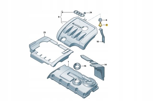 ŚRUBA POKRYWY OSŁONY SILNIKA AUDI VW 028103665
