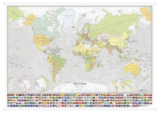 ŚWIAT MAPA ŚCIENNA POLITYCZNA WORLD POLITICAL