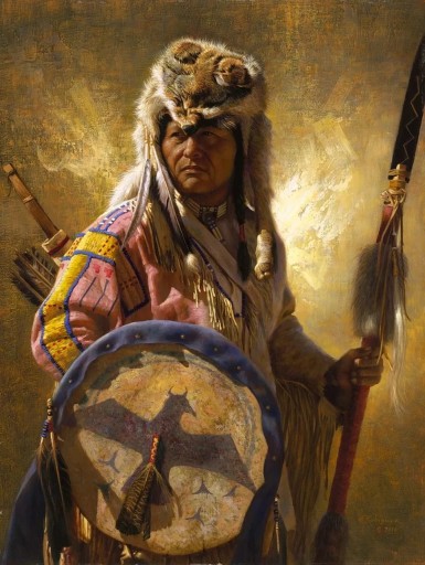 Plakat na płótnie Indian Tribe Indigenous Chief Po