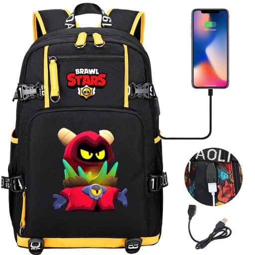 Plecak Brawl Stars Escarlate RT z ładowaniem USB. Duża pojemność