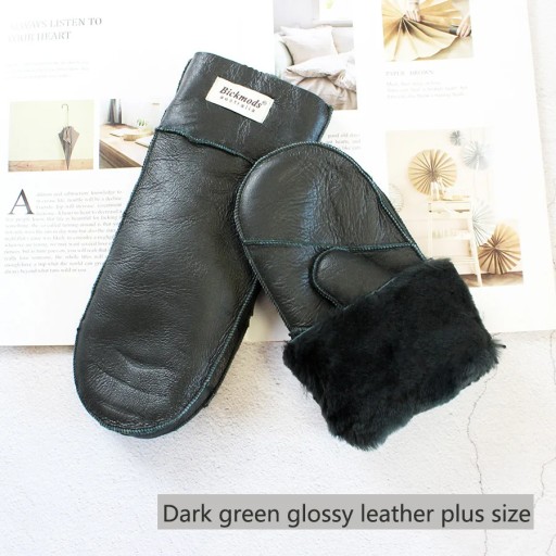Sheepskin Fur Mittens Women's Leather Wool Color Winter Warmth Thickening