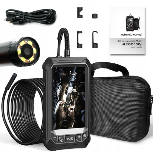 Kamera inspekcyjna do rur kamera warsztatowa 8LED 5M FHD IP68 5