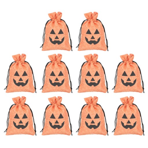 TORBY DEKORACYJNE NA HALLOWEEN, JUTA DYNIOWA, PREZENT PRZEKĄSKA
