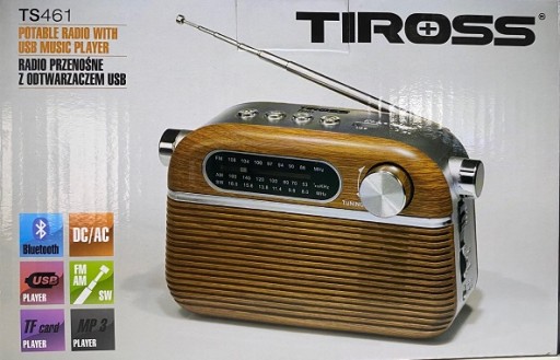 TIROSS RADIO PRZENOŚNE BLUETOOTH USB TS461