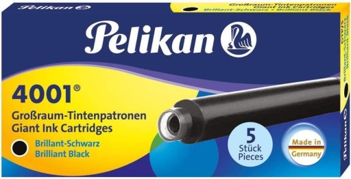Naboje do piór PELIKAN 4001 GTP/5 długie czarne