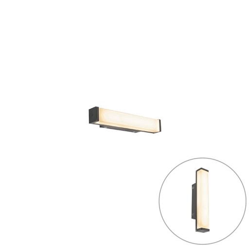 Nowoczesny kinkiet łazienkowy czarny 32cm LED IP44 - Cascada