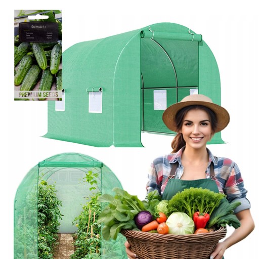 TUNEL FOLIOWY OGRODOWY SZKLARNIA 4m2 FOLIA TF02G 2x2m ZIELONY