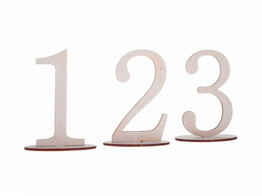 NUMERKI NUMERY NA STÓŁ DREWNIANE WESELE