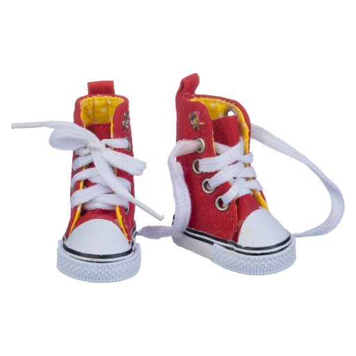 1 para buty dla lalki trampki wysokie czerwone
