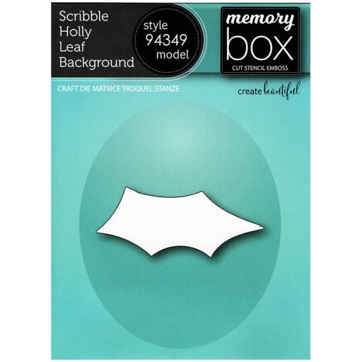 Wykrojnik - Memory Box - liść ostrokrzew tło