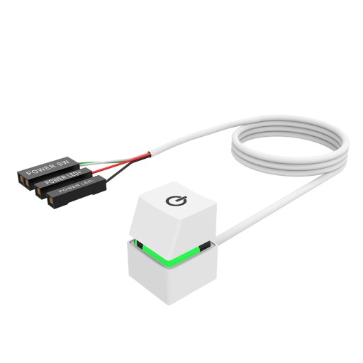 Kolorowy klucz moc PC przycisk On/Off 2m kabel przenośny LED Light pojedync
