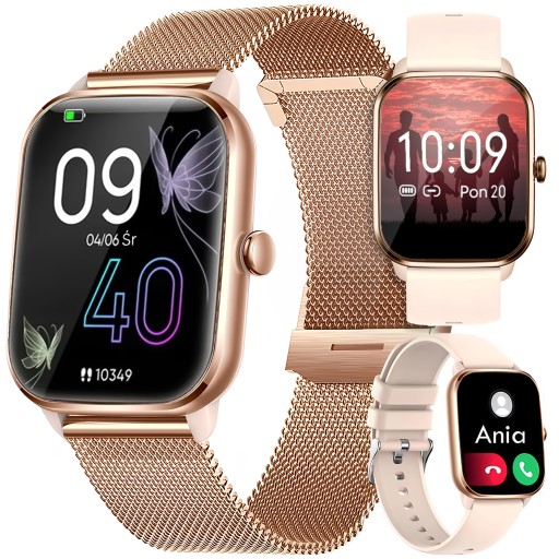 SMARTWATCH ZEGAREK DAMSKI POLSKIE MENU ROZMOWY SMS + 2 PASKI SMART WATCH