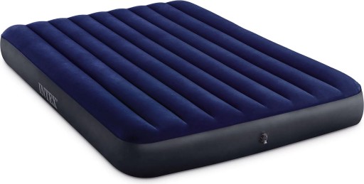 MATERAC DMUCHANY DO SPANIA DWUOSOBOWY ŁÓŻKO INTEX 203x152x25 cm welurowy