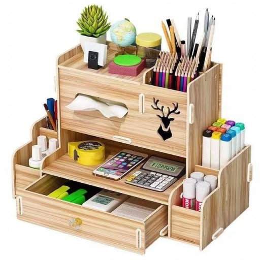 ORGANIZATOR NA BIURKO DREWNIANY PRZYBORNIK