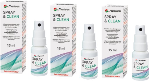 3x Menicon Spray&Clean do soczewek twardych