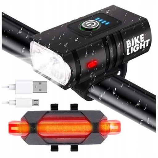 LAMPKA ROWEROWA PRZÓD TYŁ ZESTAW DO ROWERU LED USB