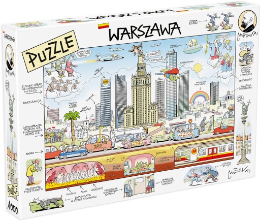 PUZZLE WARSZAWA PANORAMA ANDRZEJ MLECZKO 1000 EL.