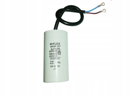 Kondensator 8uF +/- 5% MIFLEX MKSP-i17 Silnikowy
