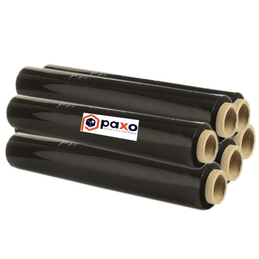 PAXO FOLIE STRECZ 1,2kg STRETCH CZARNE CZARNA ROLKI MOCNE KRYJĄCA PAKOWANIE