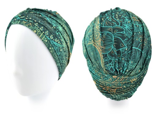 Turban po chemioterapii EMERALD skład bambus, elastan, chustka na głowę