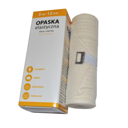 OPASKA ELASTYCZNA Z ZAPINKA 12cm x 5m 1SZT
