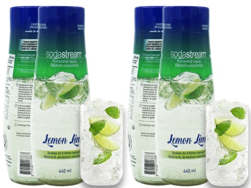 2x SYROP KONCENTRAT LEMON LIME DO SATURATORA SODASTREAM 9L NAPOJU z 440ml